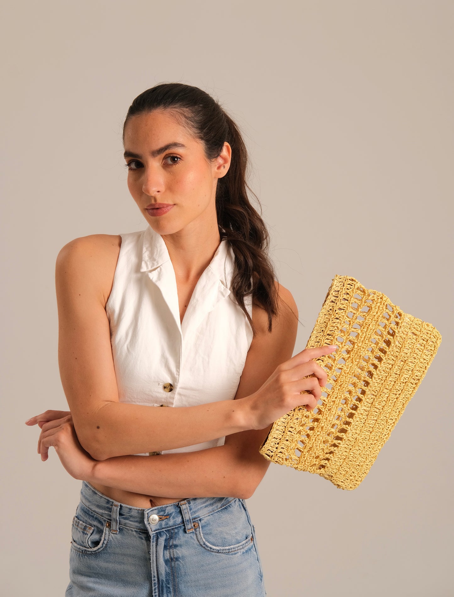 Kalea Clutch in Butter yellow