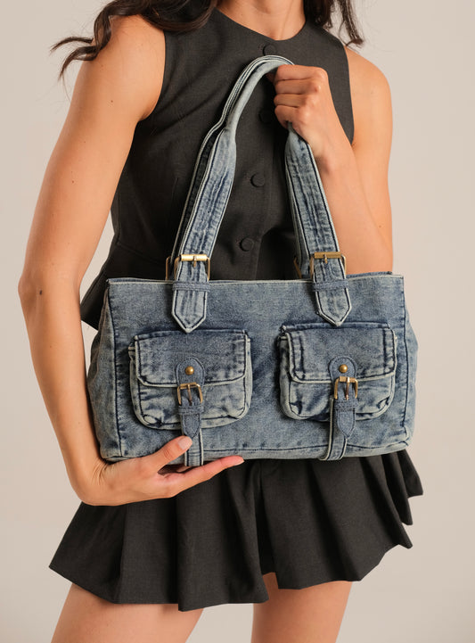 Karla Bag In Washed Denim+ Free matching charm (Limited Time)