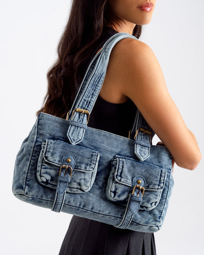 Karla Bag In Washed Denim+ Free matching charm (Limited Time)