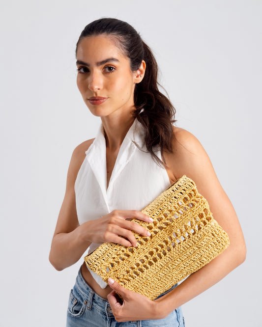 Kalea Clutch in Butter yellow