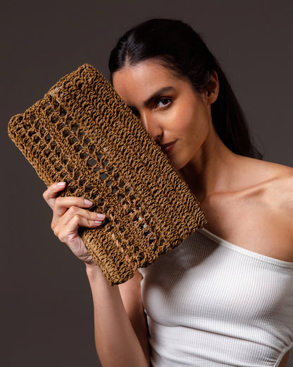 Kalea Clutch in Brown