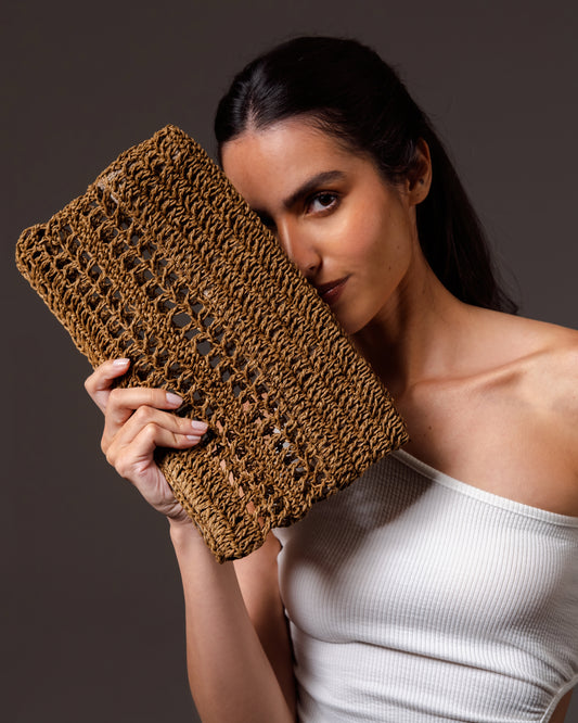 Kalea Clutch in Brown